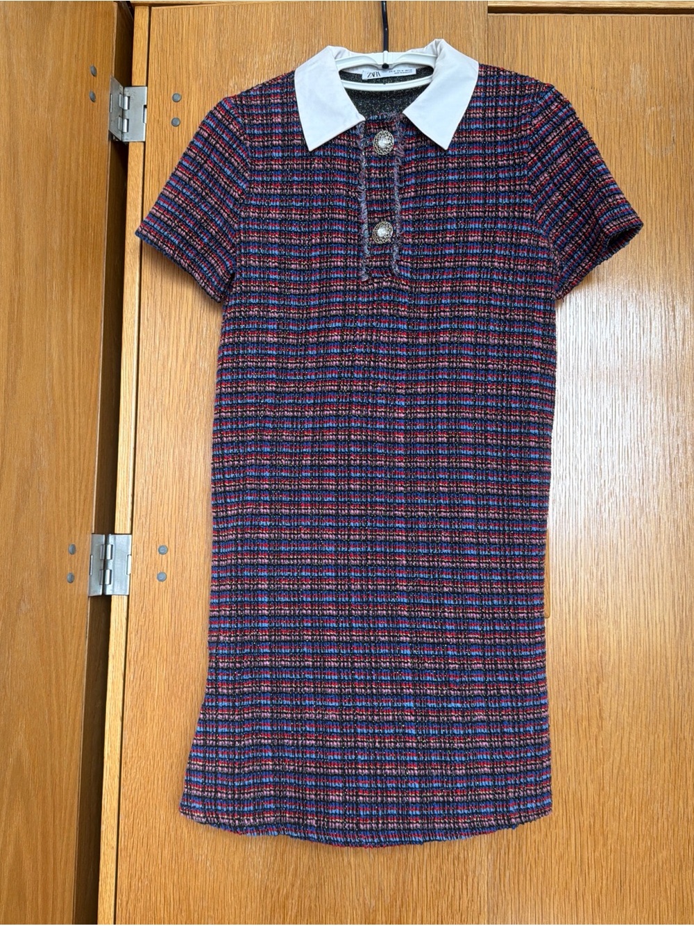 Zara Tweed Knit Dress with White Collar